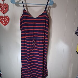 Old Navy Navy and Red Striped Mini Dress